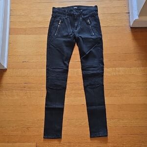 Hudson, Nico, Super Skinny, Moto Jeans, Black, EUC, Women's 25